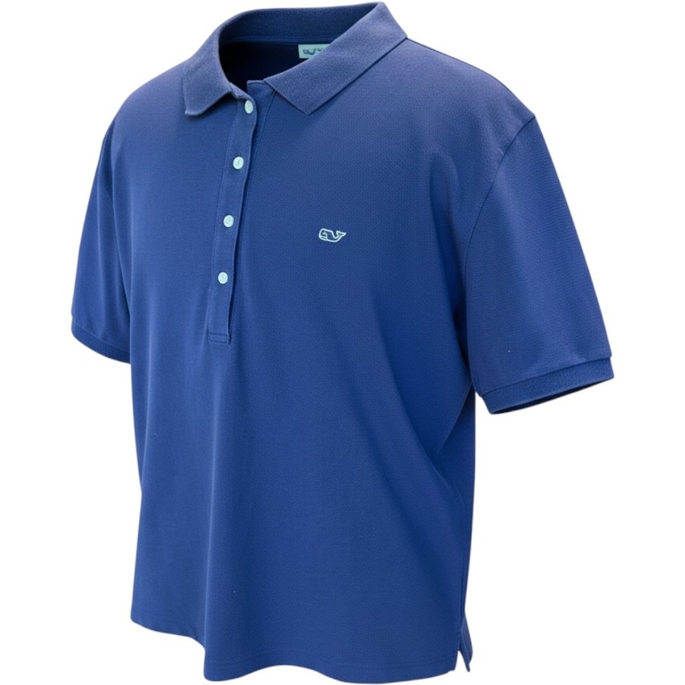Vineyard Vines Heritage Polo Shirt Mens 2X Blue Short Sleeve Cotton Pique Whale